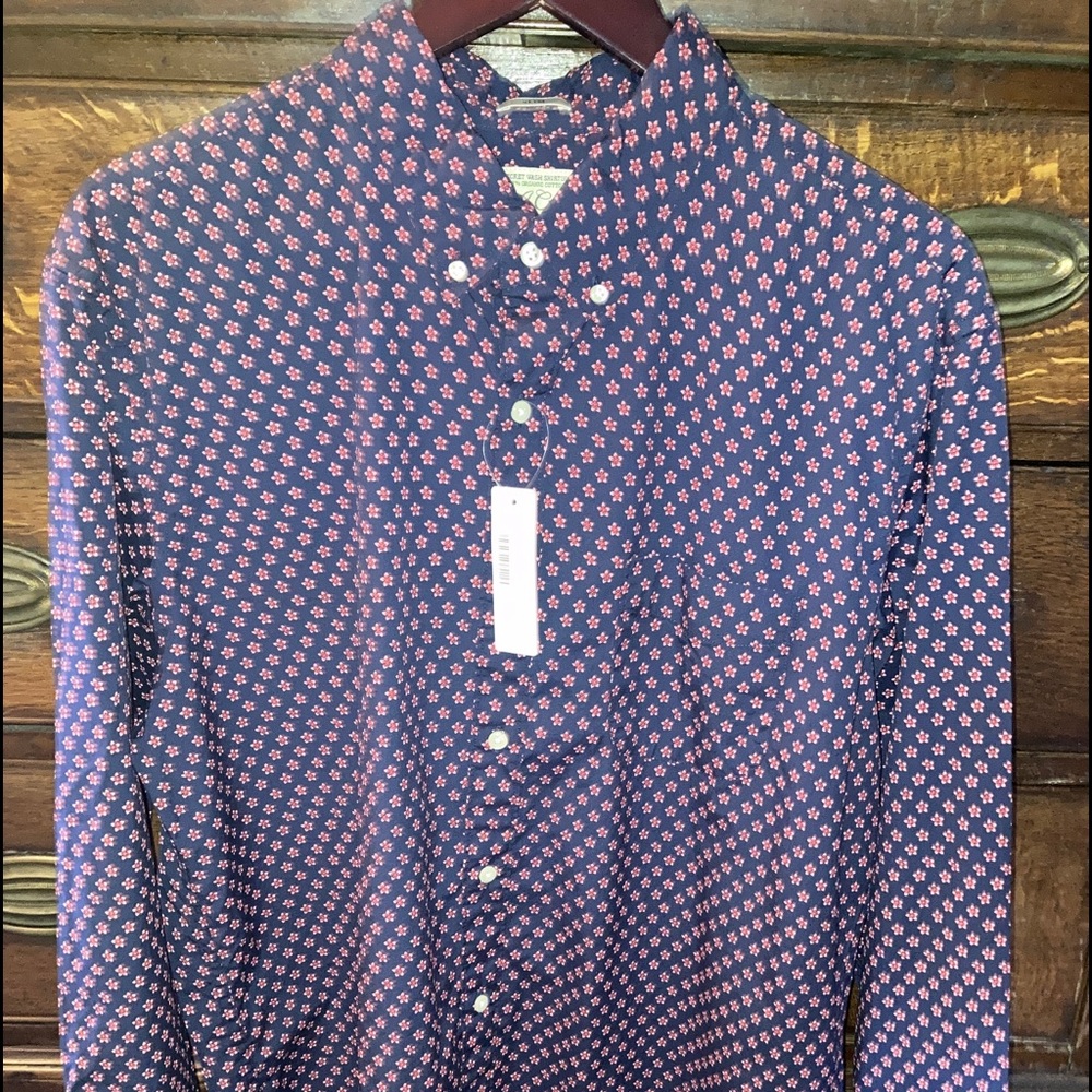 J. Crew Secret Wash cotton shirt in navy floral